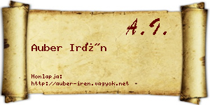 Auber Irén névjegykártya